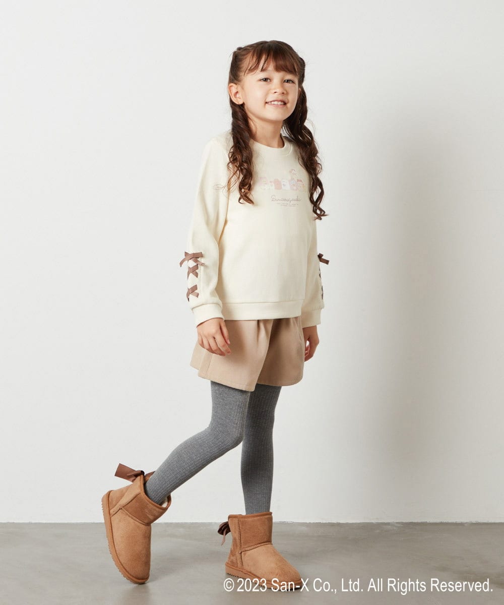 KJKLS82029 a.v.v KIDS(アー・ヴェ・ヴェ) [100-140]【すみっコぐらし】袖リボントレーナー アイボリー