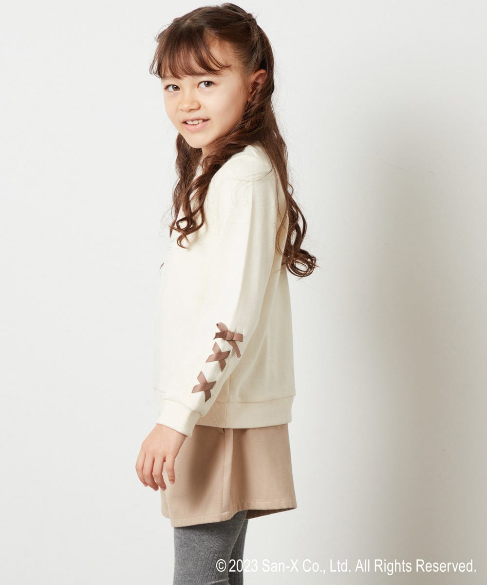 KJKLS82029 a.v.v KIDS(アー・ヴェ・ヴェ) [100-140]【すみっコぐらし】袖リボントレーナー アイボリー