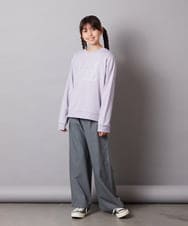 KJLAA03034 a.v.v KIDS(アー・ヴェ・ヴェ) [120-130]サスペンダー付きワイドパンツ ベージュ(チェック)