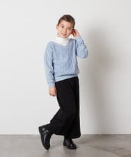 KJLAA03034 a.v.v KIDS(アー・ヴェ・ヴェ) [120-130]サスペンダー付きワイドパンツ ベージュ(チェック)