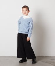 KJLAA03034 a.v.v KIDS(アー・ヴェ・ヴェ) [120-130]サスペンダー付きワイドパンツ ベージュ(チェック)