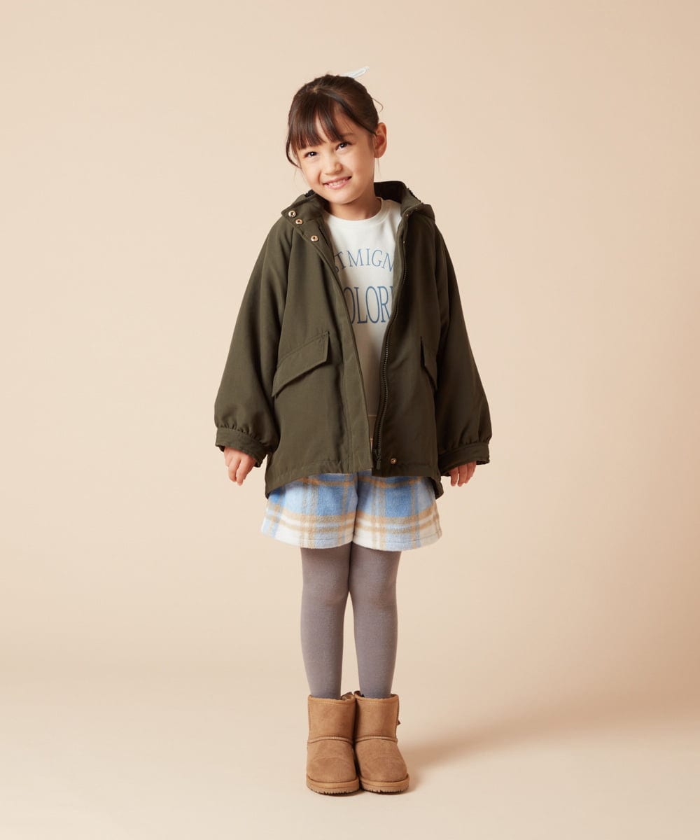 KJLAA44029 a.v.v KIDS(アー・ヴェ・ヴェ) [100-130]シャギーチェックショートパンツ ライトブルー