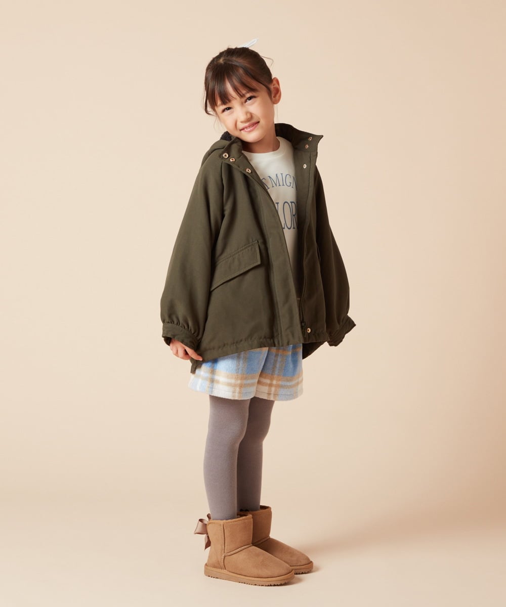 KJLAA44029 a.v.v KIDS(アー・ヴェ・ヴェ) [100-130]シャギーチェックショートパンツ ライトブルー