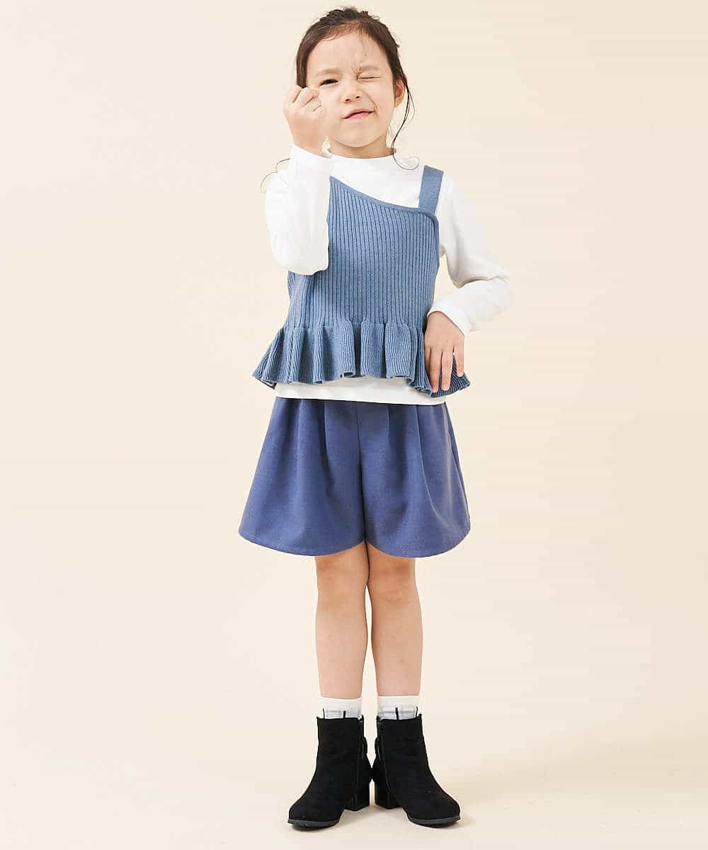 KJLAJ03029 a.v.v KIDS(アー・ヴェ・ヴェ) [100-130]ペーパーバックキュロットパンツ[WEB限定サイズ] ブルー