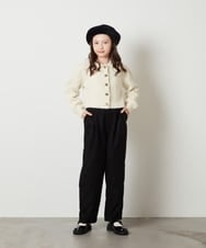 KJLAW70039 a.v.v KIDS(アー・ヴェ・ヴェ) [140-150]タックテーパードパンツ ブラック