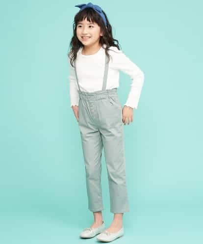 KJLDJ01029 a.v.v KIDS [100-130]【洗える】サスペンダーツキワイドテーパードパンツ[WEB限定サイズ]