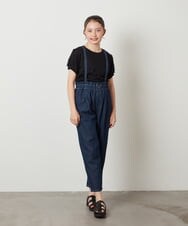 KJLGV04029 a.v.v KIDS(アー・ヴェ・ヴェ) [100-130]サスペンダー付きテーパードパンツ ベージュ