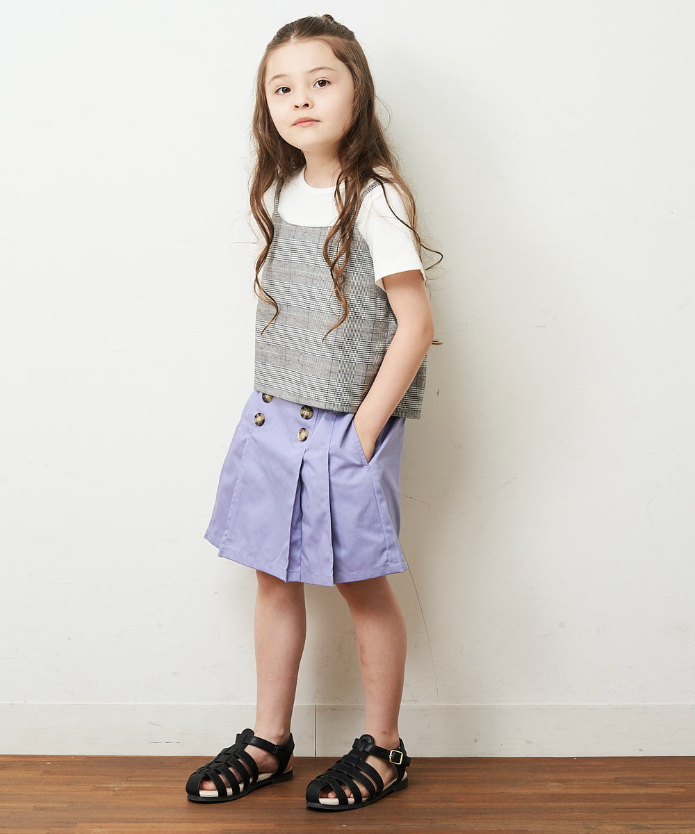 KJLHP22029 a.v.v KIDS(アー・ヴェ・ヴェ) [100-130]フロントボタンスカパン ライトブルー