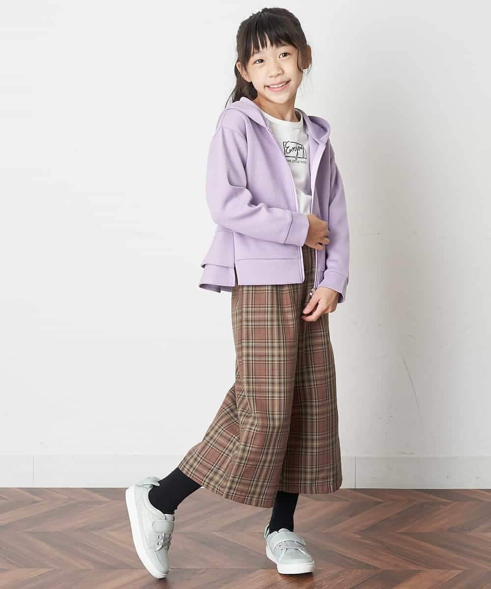 KJLJO24044 a.v.v KIDS(アー・ヴェ・ヴェ) [160]チェックガラサスペンダー付ワイドパンツ[WEB限定サイズ] ブラック