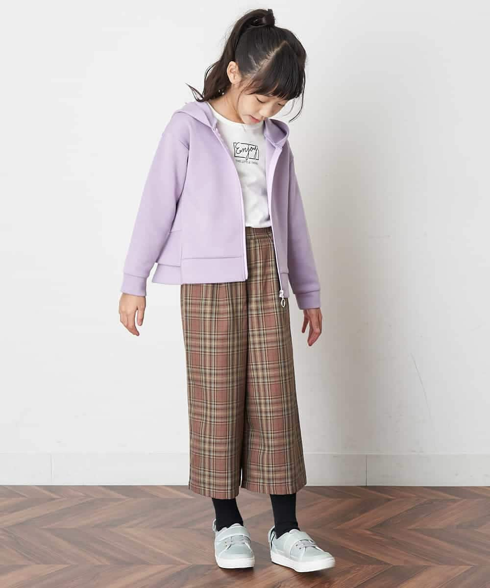 KJLJO24044 a.v.v KIDS(アー・ヴェ・ヴェ) [160]チェックガラサスペンダー付ワイドパンツ[WEB限定サイズ] ブラック