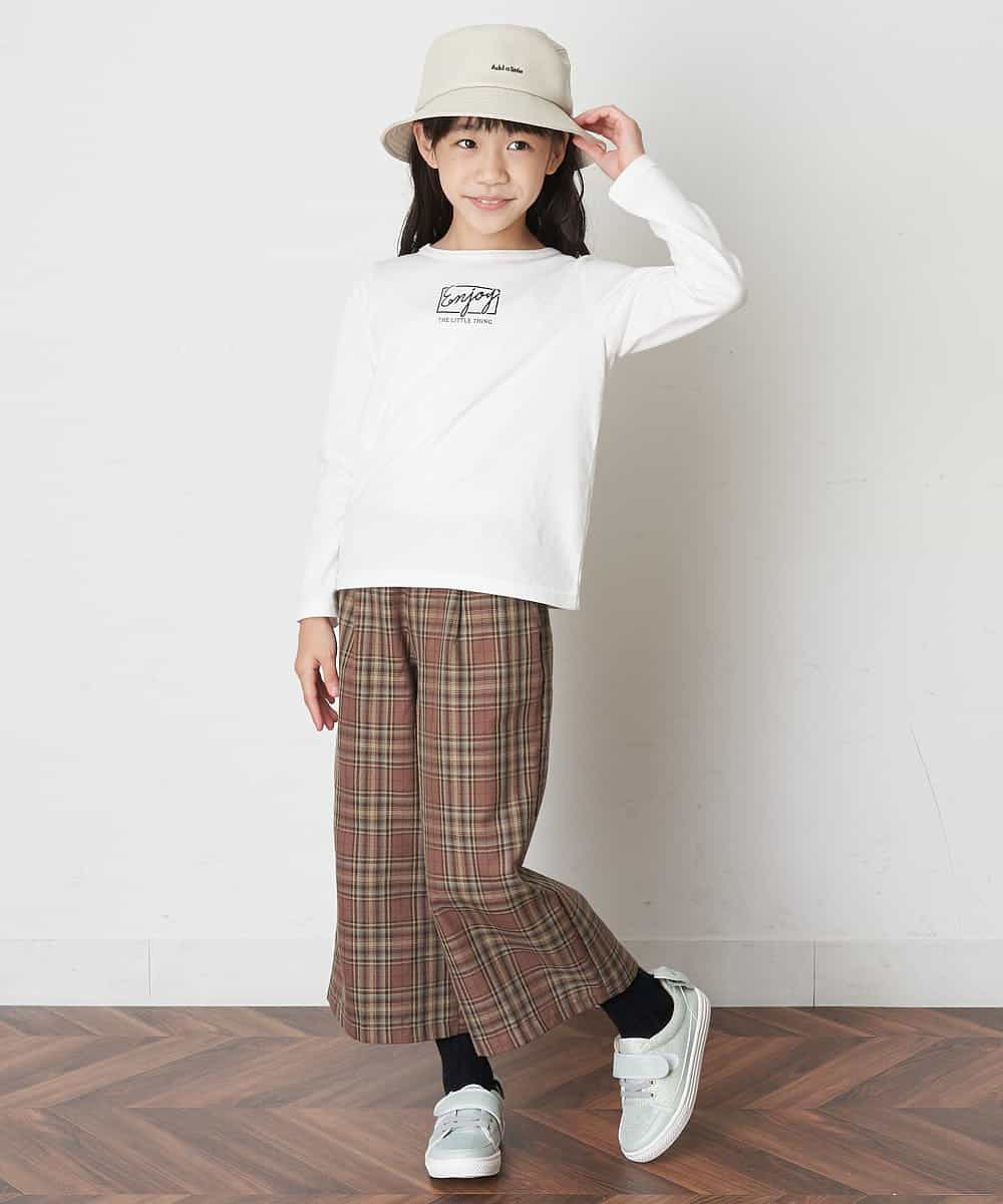 KJLJO24044 a.v.v KIDS(アー・ヴェ・ヴェ) [160]チェックガラサスペンダー付ワイドパンツ[WEB限定サイズ] ブラック