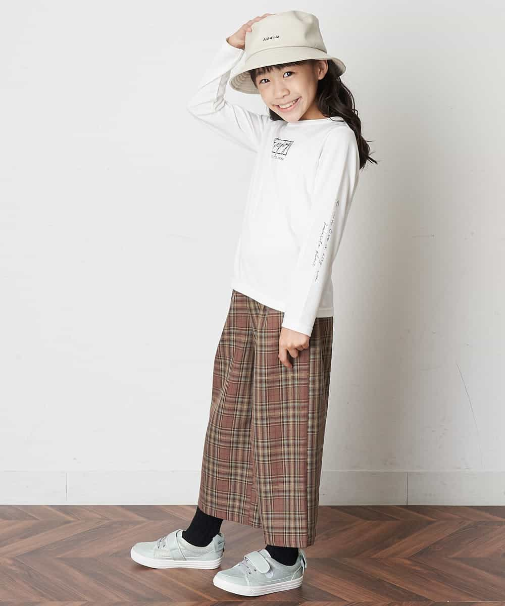 KJLJO24044 a.v.v KIDS(アー・ヴェ・ヴェ) [160]チェックガラサスペンダー付ワイドパンツ[WEB限定サイズ] ブラック