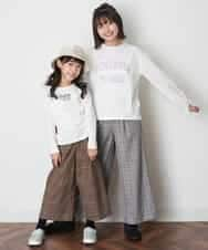 KJLJO24044 a.v.v KIDS(アー・ヴェ・ヴェ) [160]チェックガラサスペンダー付ワイドパンツ[WEB限定サイズ] ブラック