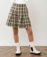 KJLJQ34034 a.v.v KIDS(アー・ヴェ・ヴェ) [140-150]チェック柄ショートパンツ ブラウン