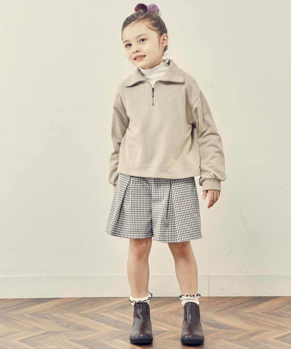 KJLJQ34034 a.v.v KIDS(アー・ヴェ・ヴェ) [140-150]チェック柄ショートパンツ ブラウン