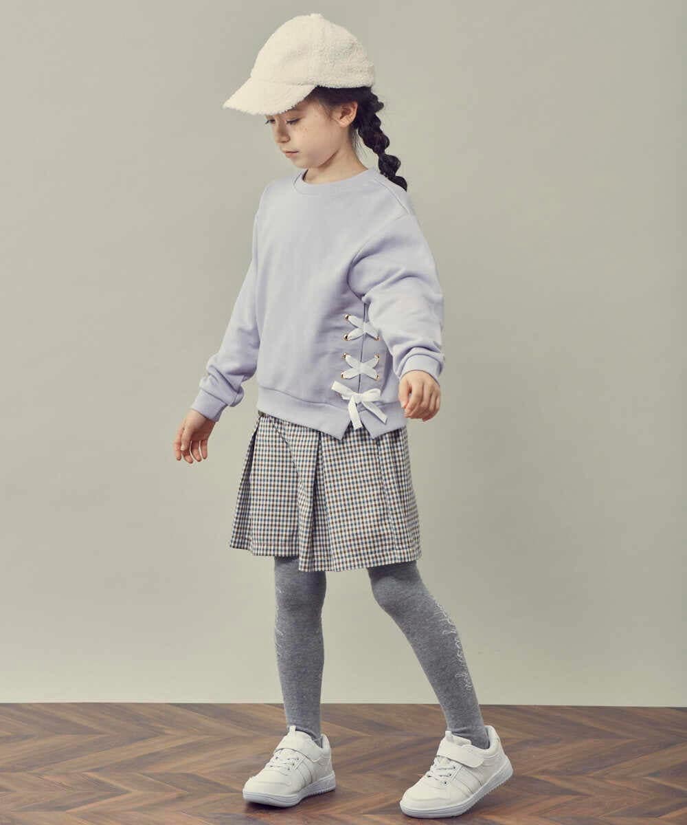 KJLJQ34034 a.v.v KIDS(アー・ヴェ・ヴェ) [140-150]チェック柄ショートパンツ ブラウン