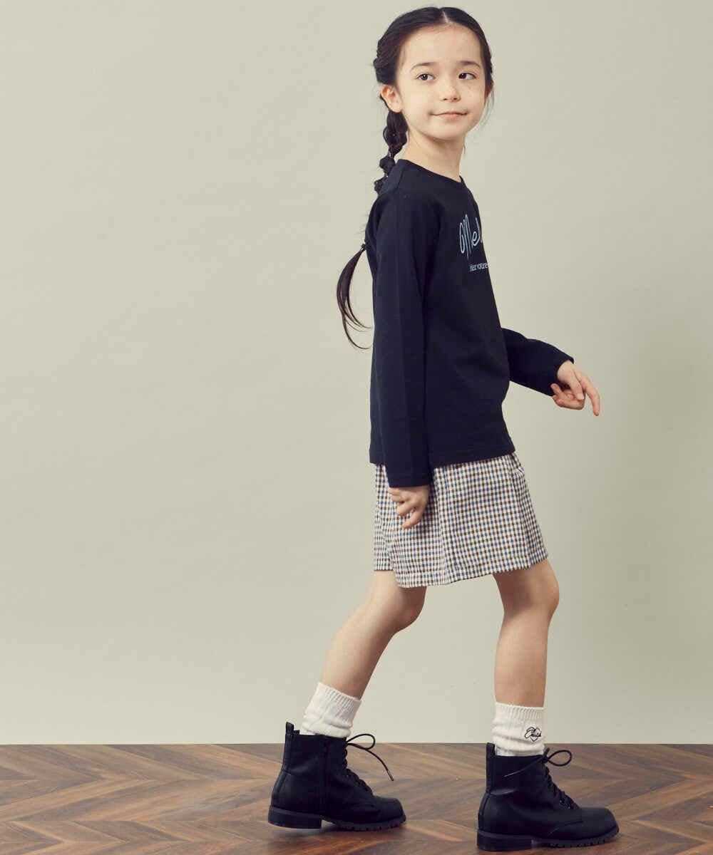 KJLJQ34034 a.v.v KIDS(アー・ヴェ・ヴェ) [140-150]チェック柄ショートパンツ ブラウン