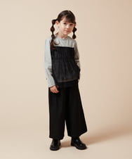 KJLJV34029 a.v.v KIDS(アー・ヴェ・ヴェ) [120-130]サスペンダー付きワイドパンツ ネイビー