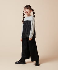 KJLJV34029 a.v.v KIDS(アー・ヴェ・ヴェ) [120-130]サスペンダー付きワイドパンツ ネイビー