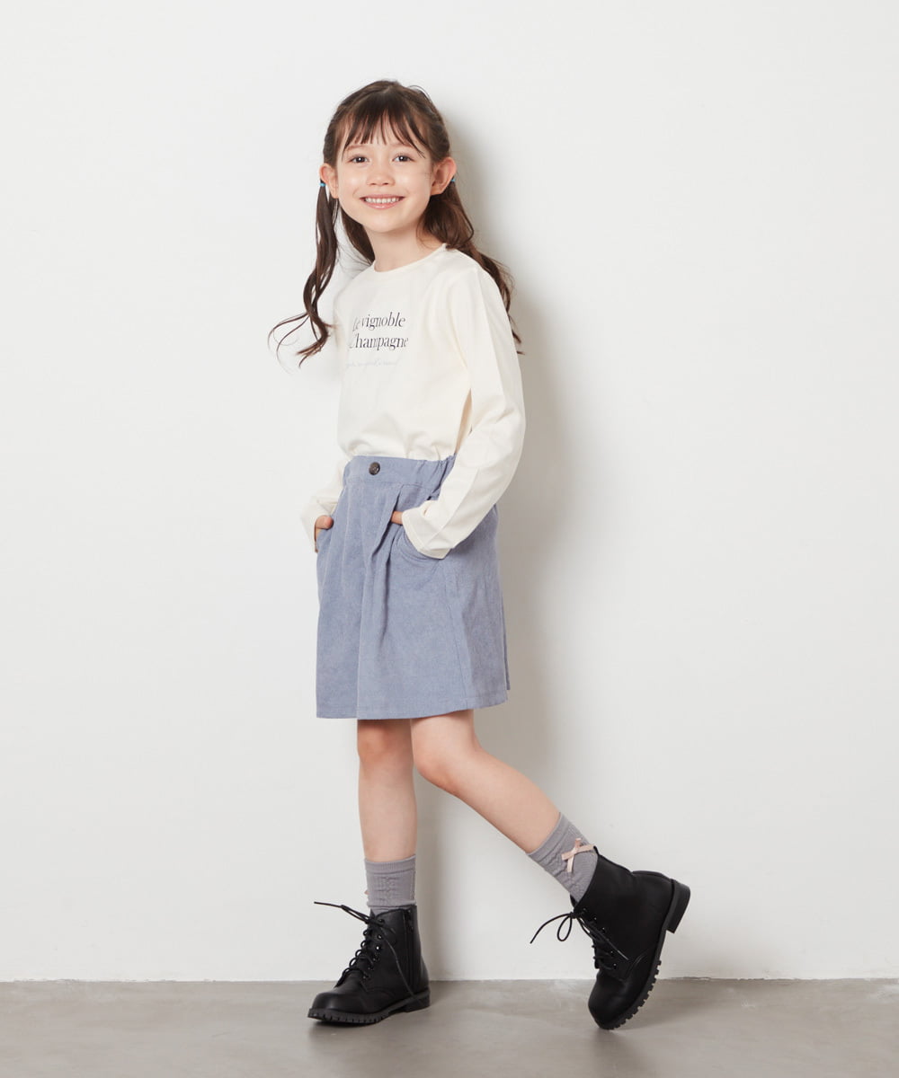 KJLJW30034 a.v.v KIDS(アー・ヴェ・ヴェ) [140-150]タックショートパンツ ライトブルー