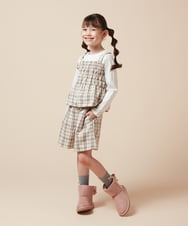 KJLJW36034 a.v.v KIDS(アー・ヴェ・ヴェ) [140-150]オータムチェックタックショートパンツ ベージュ