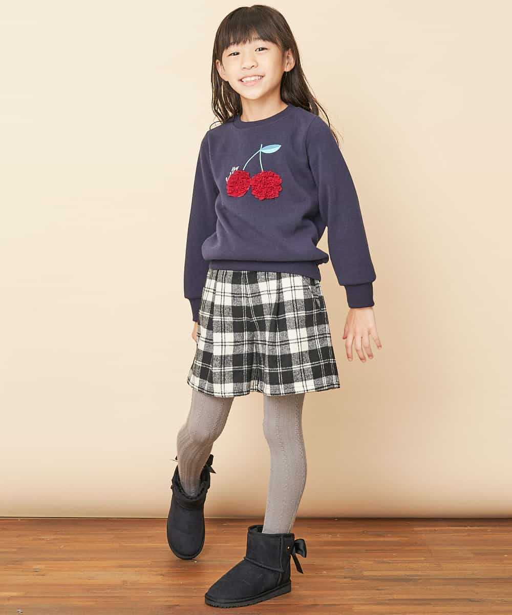 KJLLJ20029 a.v.v KIDS(アー・ヴェ・ヴェ) [100-130]シャギーチェックキュロット[WEB限定サイズ] ブラウン