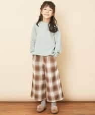 KJLLJ26034 a.v.v KIDS(アー・ヴェ・ヴェ) [100-130]サスペンダー付きチェックワイドパンツ[WEB限定サイズ] ネイビー