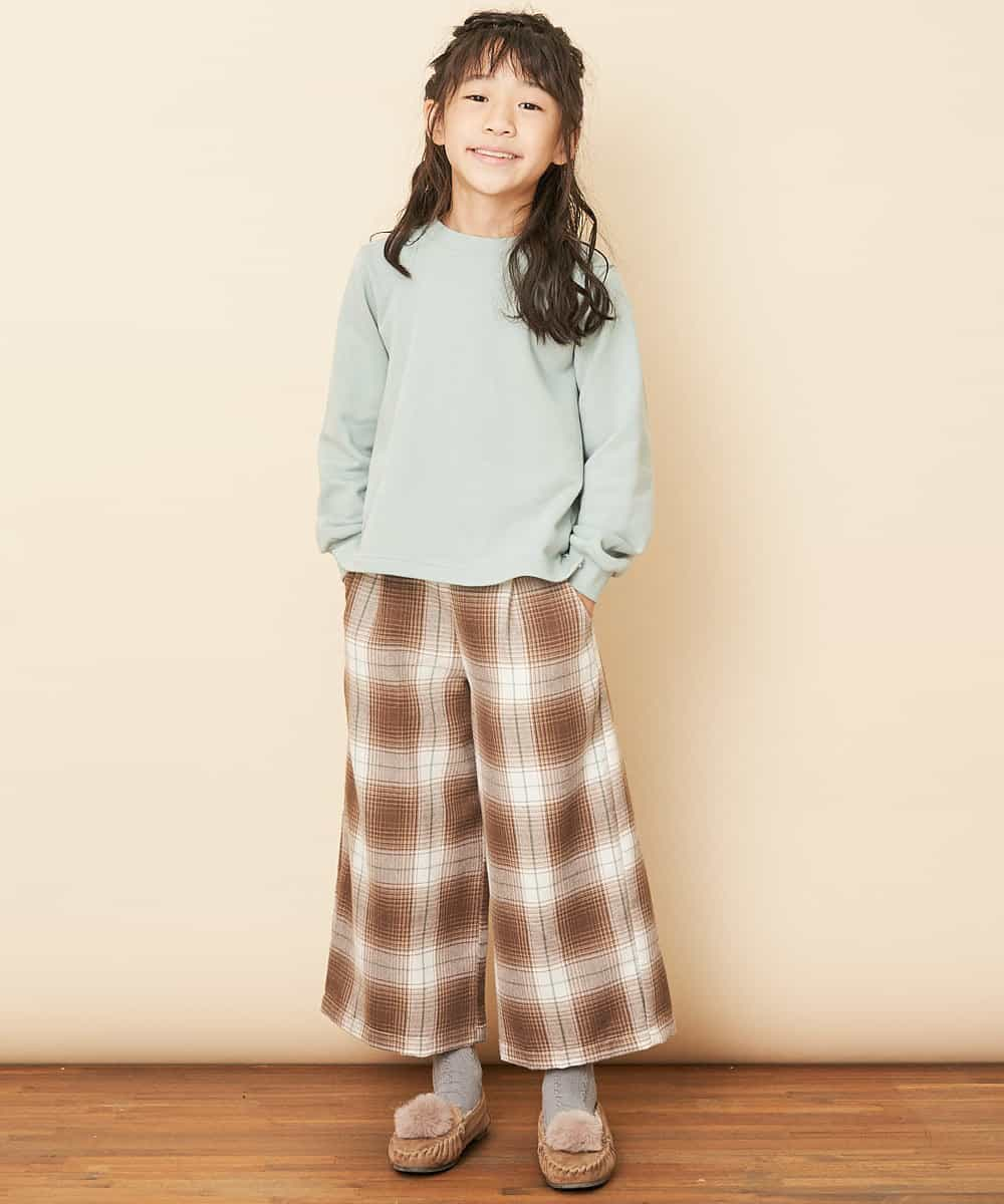 KJLLJ26034 a.v.v KIDS(アー・ヴェ・ヴェ) [100-130]サスペンダー付きチェックワイドパンツ[WEB限定サイズ] ネイビー