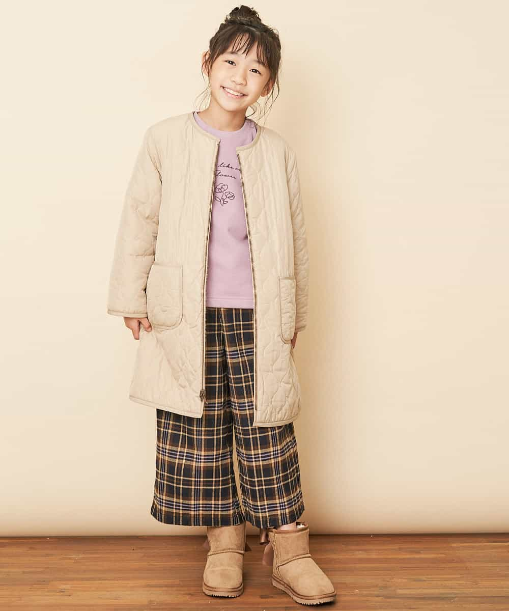 KJLLJ26034 a.v.v KIDS(アー・ヴェ・ヴェ) [100-130]サスペンダー付きチェックワイドパンツ[WEB限定サイズ] ネイビー