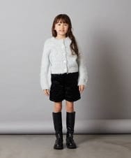 KJLLT61034 a.v.v KIDS(アー・ヴェ・ヴェ) [140-150]ベロアキルティングショートパンツ アイボリー