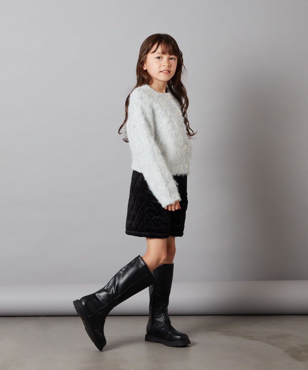 KJLLT61034 a.v.v KIDS(アー・ヴェ・ヴェ) [140-150]ベロアキルティングショートパンツ アイボリー