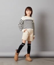 KJLLU61039 a.v.v KIDS(アー・ヴェ・ヴェ) [160]ベロアキルティングショートパンツ アイボリー