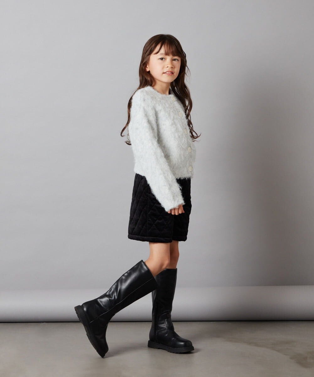 KJLLU61039 a.v.v KIDS(アー・ヴェ・ヴェ) [160]ベロアキルティングショートパンツ アイボリー