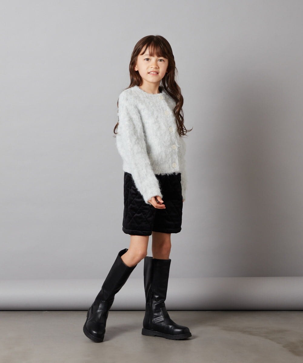 KJLLU61039 a.v.v KIDS(アー・ヴェ・ヴェ) [160]ベロアキルティングショートパンツ アイボリー