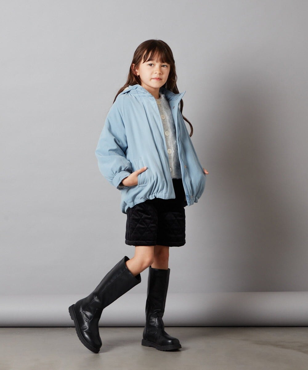 KJLLU61039 a.v.v KIDS(アー・ヴェ・ヴェ) [160]ベロアキルティングショートパンツ アイボリー