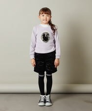 KJLLU61039 a.v.v KIDS(アー・ヴェ・ヴェ) [160]ベロアキルティングショートパンツ アイボリー