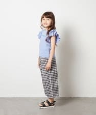 KJNGS01055 a.v.v KIDS(アー・ヴェ・ヴェ) [120-130]【2点セット】ペプラムブラウス＆ワイドパンツ アイボリー