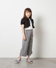 KJNGS01055 a.v.v KIDS(アー・ヴェ・ヴェ) [120-130]【2点セット】ペプラムブラウス＆ワイドパンツ アイボリー