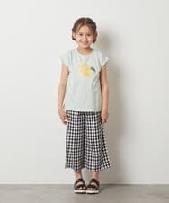 KJNGS01055 a.v.v KIDS(アー・ヴェ・ヴェ) [120-130]【2点セット】ペプラムブラウス＆ワイドパンツ アイボリー