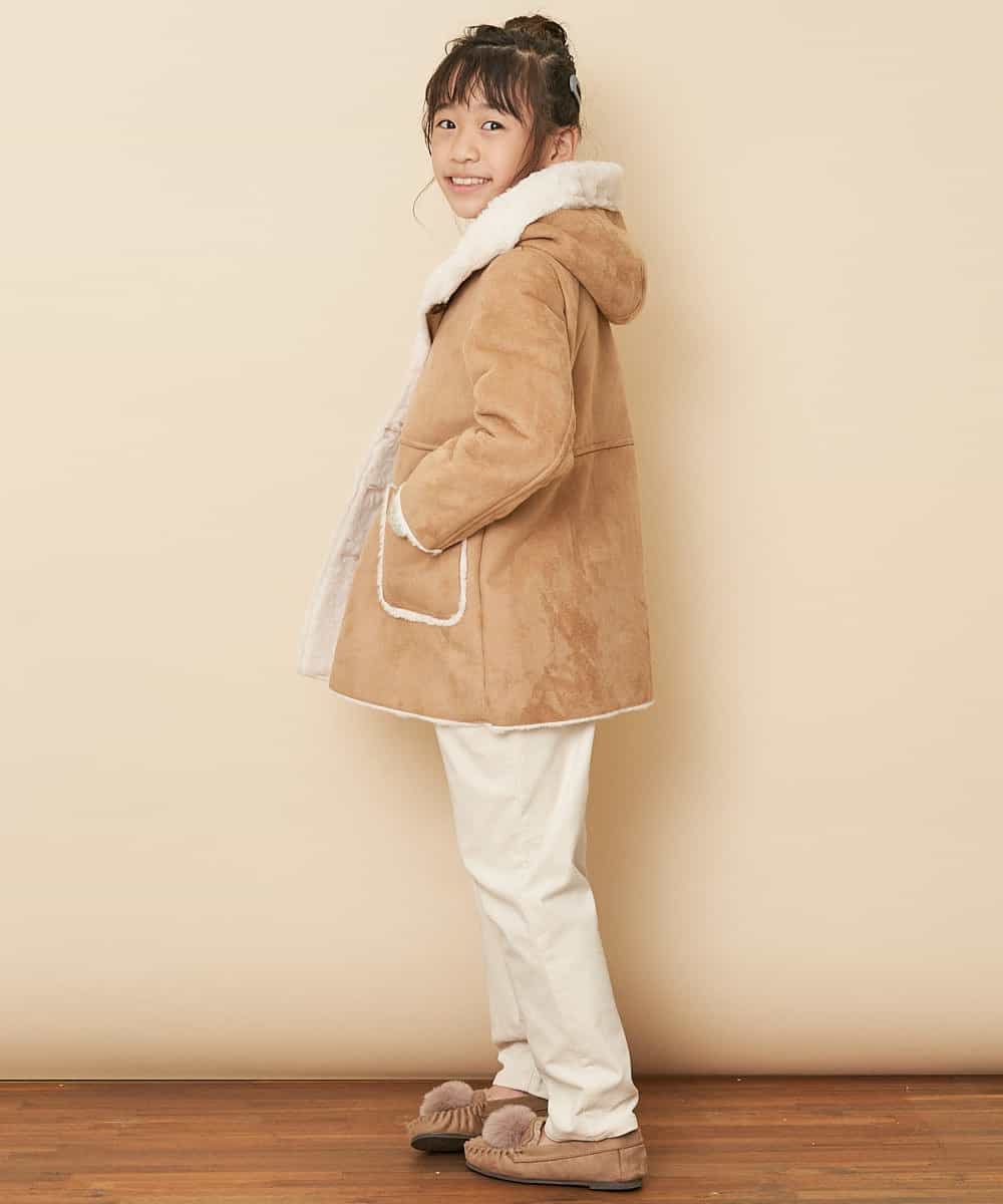 KJUAM06054 a.v.v KIDS(アー・ヴェ・ヴェ) [100-130]【洗濯機で洗える】フェイクムートンコート[WEB限定サイズ] ベージュ