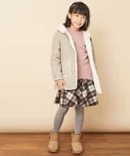 KJUAM06054 a.v.v KIDS(アー・ヴェ・ヴェ) [100-130]【洗濯機で洗える】フェイクムートンコート[WEB限定サイズ] ベージュ