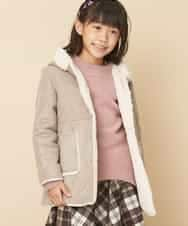 KJUAM06054 a.v.v KIDS(アー・ヴェ・ヴェ) [100-130]【洗濯機で洗える】フェイクムートンコート[WEB限定サイズ] ライトグレー