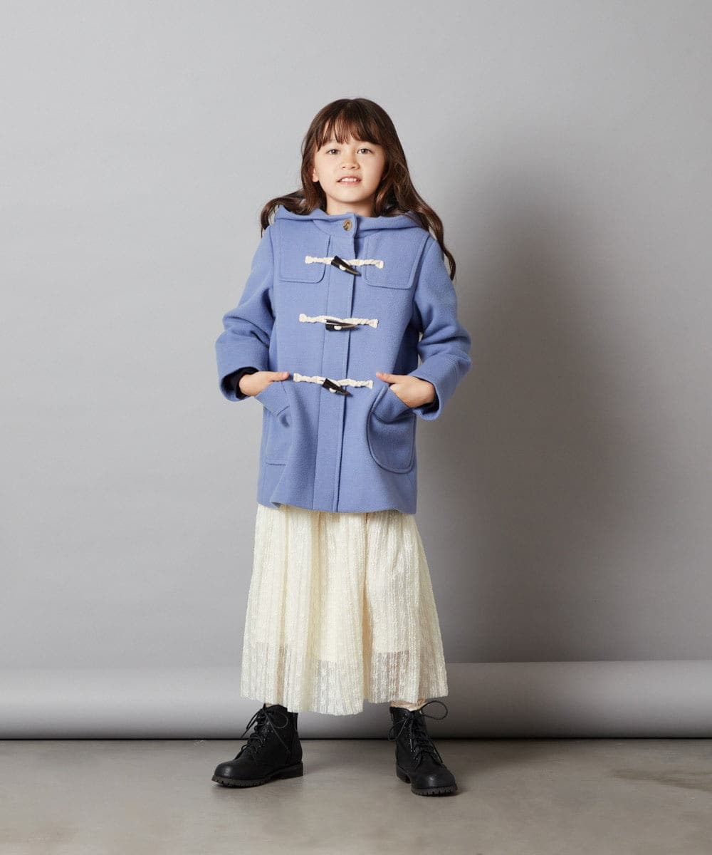 KJUAV02069 a.v.v KIDS(アー・ヴェ・ヴェ) [100-130]【選べる5色展開】ライトフェイクウールダッフルコート ピンク