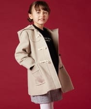 KJUAV02069 a.v.v KIDS(アー・ヴェ・ヴェ) [100-130]【選べる5色展開】ライトフェイクウールダッフルコート ピンク