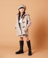 KJUAV02069 a.v.v KIDS(アー・ヴェ・ヴェ) [100-130]【選べる5色展開】ライトフェイクウールダッフルコート ピンク