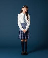 KQBTA01039 a.v.v KIDS(アー・ヴェ・ヴェ) [140-160]【卒服】リボンタイ付きピンタックブラウス ホワイト