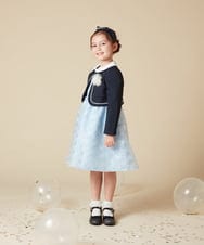 KQECA02129 a.v.v KIDS(アー・ヴェ・ヴェ) [100-130]【セレモニー】オーガンジーフラワー刺繍ワンピース ライトブルー