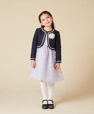 KQECA02129 a.v.v KIDS(アー・ヴェ・ヴェ) [100-130]【セレモニー】オーガンジーフラワー刺繍ワンピース ライトブルー