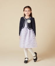 KQECA02129 a.v.v KIDS(アー・ヴェ・ヴェ) [100-130]【セレモニー】オーガンジーフラワー刺繍ワンピース ライトブルー