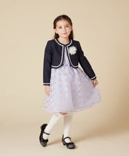 KQECA02129 a.v.v KIDS(アー・ヴェ・ヴェ) [100-130]【セレモニー】オーガンジーフラワー刺繍ワンピース ライトブルー